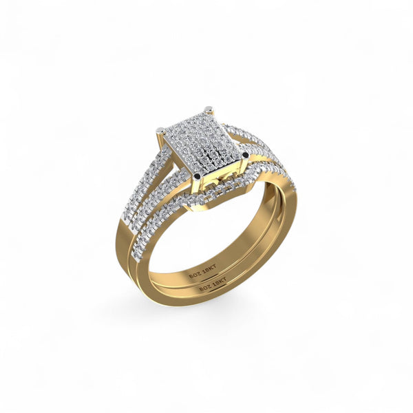 Item | Buy Precious Radiant Cut Natural Diamond Cluster Bride Set in 18KT Gold | SPOP Enterprise Global